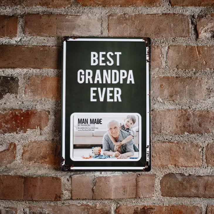 Best Grandpa - 8" X 11.75" Tin Frame (Holds 6" X 4" Photo)