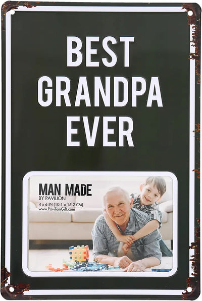 Best Grandpa - 8" X 11.75" Tin Frame (Holds 6" X 4" Photo)