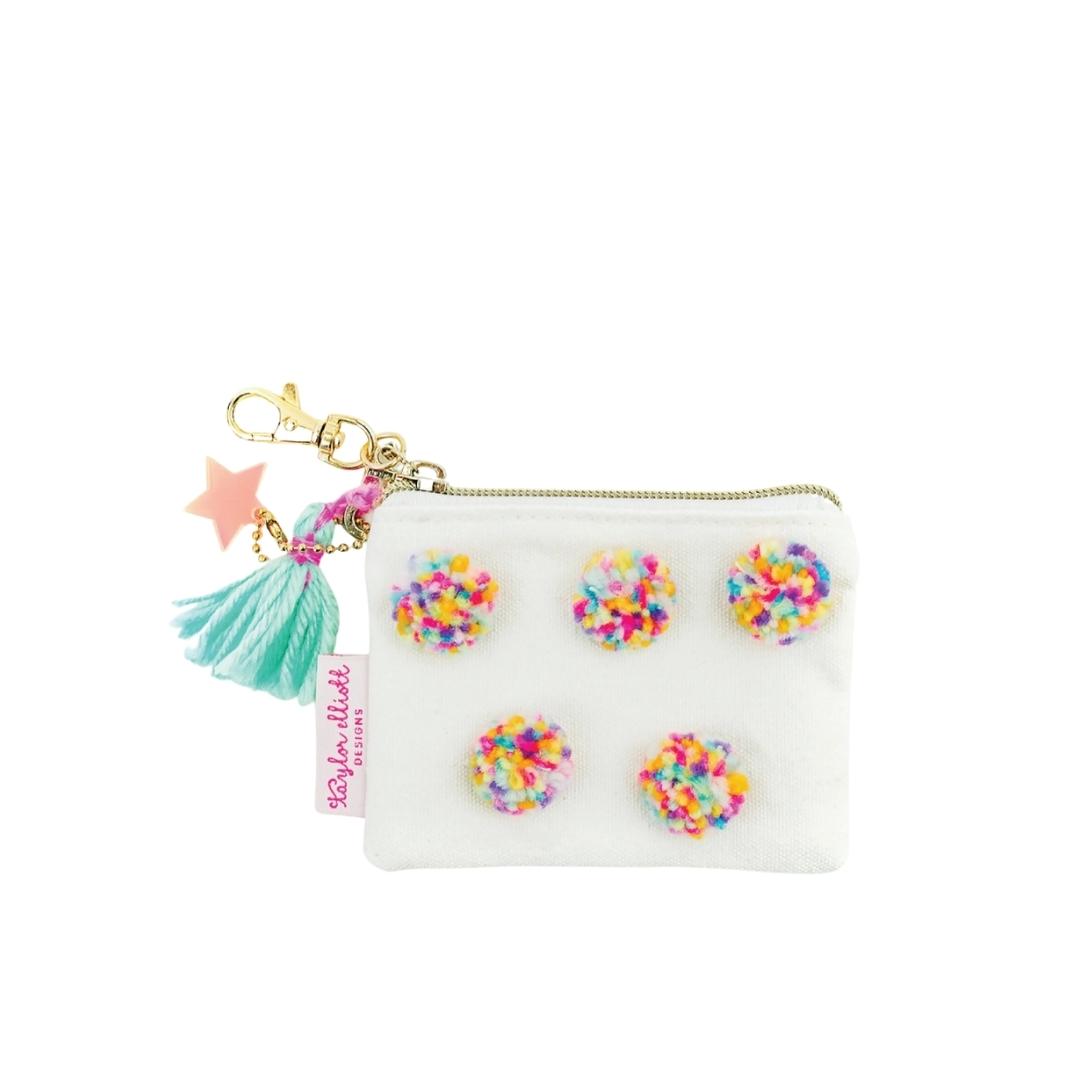 Mini Multi Pom Cardholder Keychain Pouch