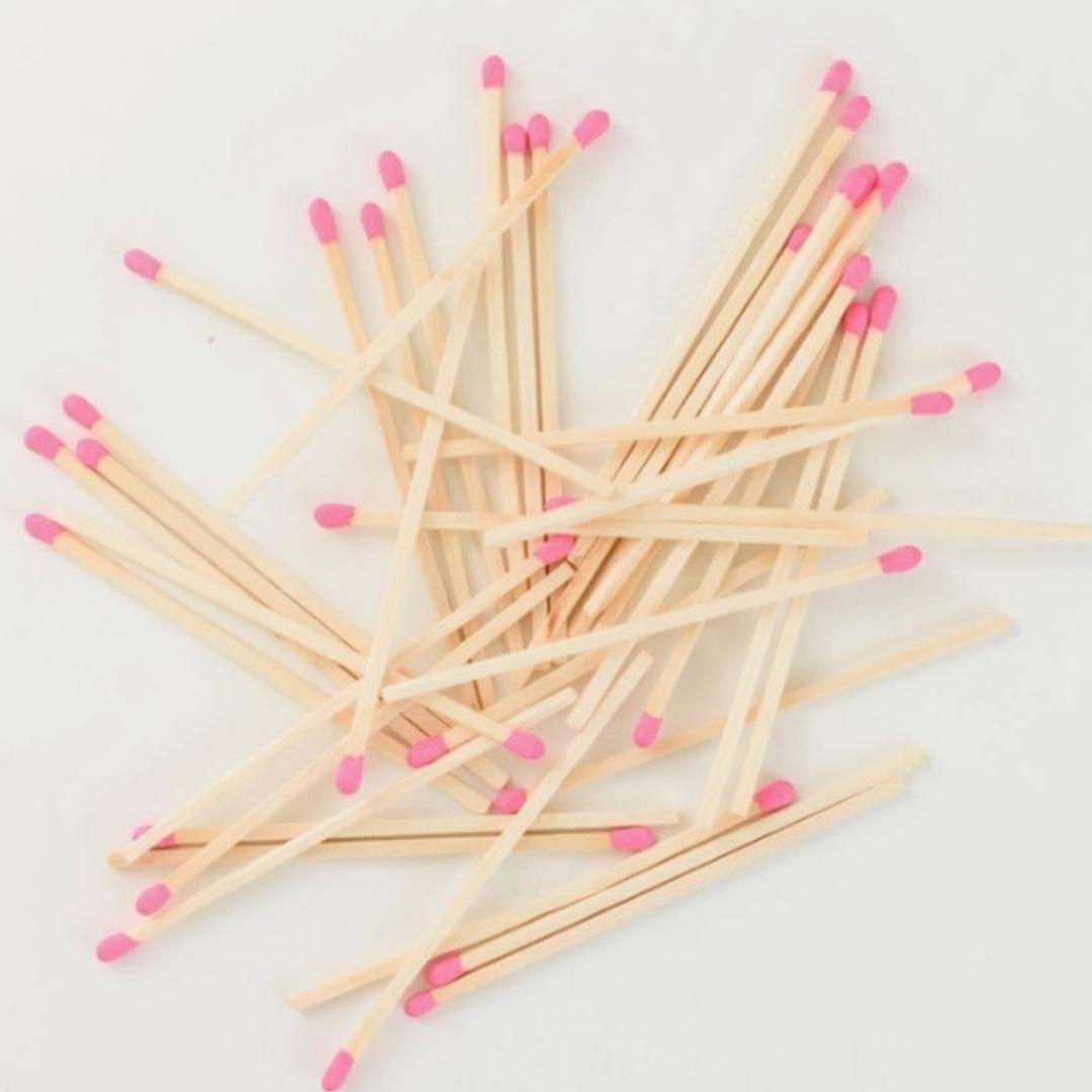 Safety Matches - Bright Pink Tip - 60 Count, 3.75"