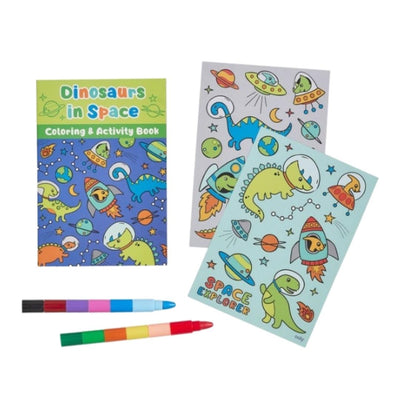 Mini Traveler Coloring + Activity Kit - Dinosaurs in Space