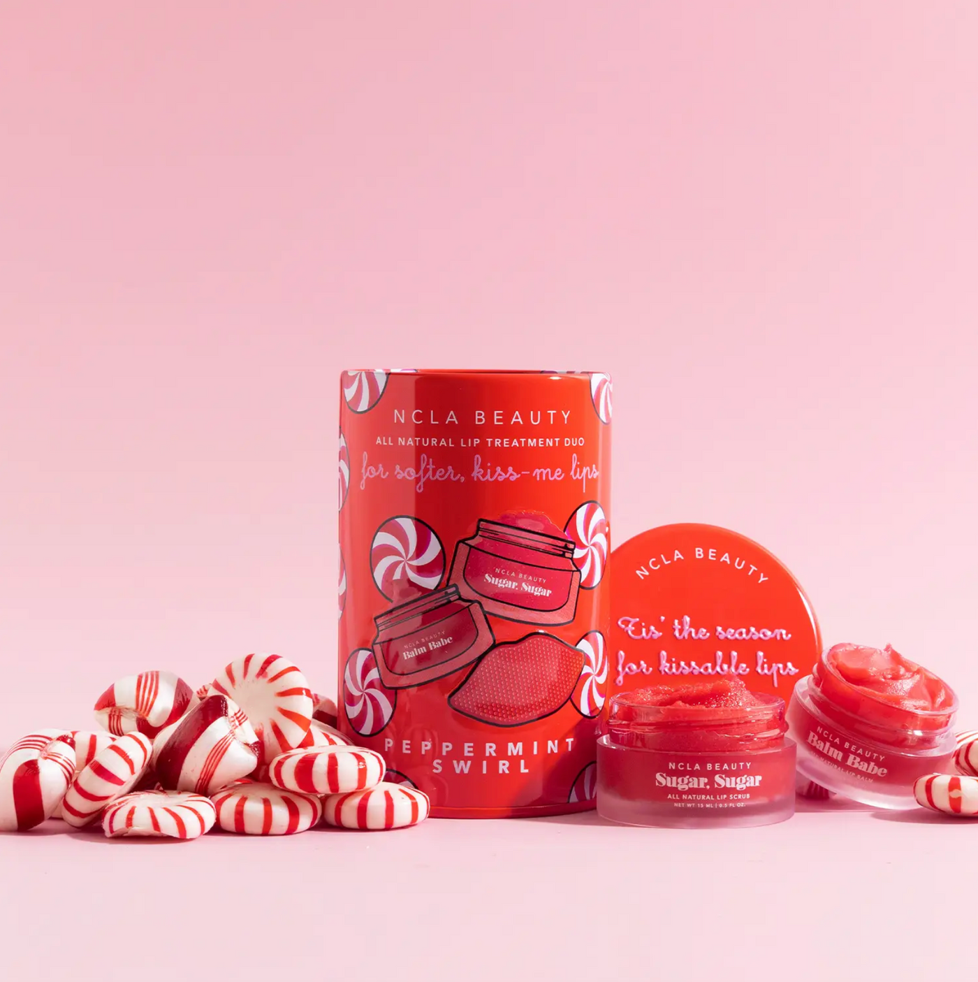 Juego de Regalo Navideño para el Cuidado de los Labios Peppermint Swirl