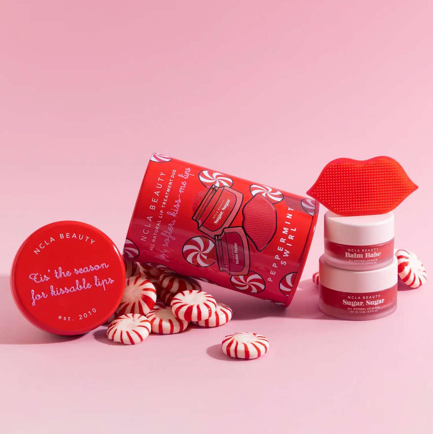 Juego de Regalo Navideño para el Cuidado de los Labios Peppermint Swirl