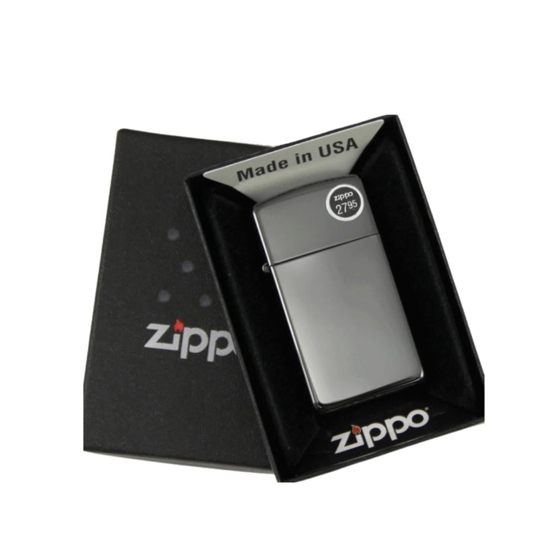 Zippo Slim Ebony Classic High Polish Black Finish